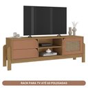 Ver imagem 2 de Rack Bancada Para Tv Até 60 Polegadas 1 Porta 2 Gavetas 2 Nichos Nature Artely Carvalho/Terracota