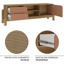 Ver imagem 4 de Rack Bancada Para Tv Até 60 Polegadas 1 Porta 2 Gavetas 2 Nichos Nature Artely Carvalho/Terracota