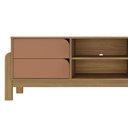 Ver imagem 7 de Rack Bancada Para Tv Até 60 Polegadas 1 Porta 2 Gavetas 2 Nichos Nature Artely Carvalho/Terracota