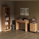 Ver imagem 2 de Kit para Escritório com Mesa Estante 5 Nichos e Gaveteiro Am Cor:amêndoa