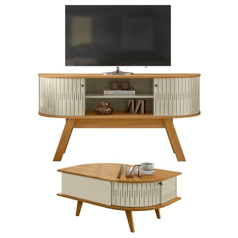 Rack Bancada Atlanta com Mesa de Centro Indianápolis Cumaru Opala – Madetec