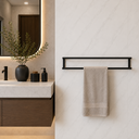 Ver imagem 2 de Porta Toalhas Preto Duplo 60cm Reforçado Suporte para Parede Multiuso Premium para Banheiro