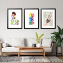 Ver imagem 1 de Kit 3 Quadros Grandes Autismo 60x48cm:moldura Preta