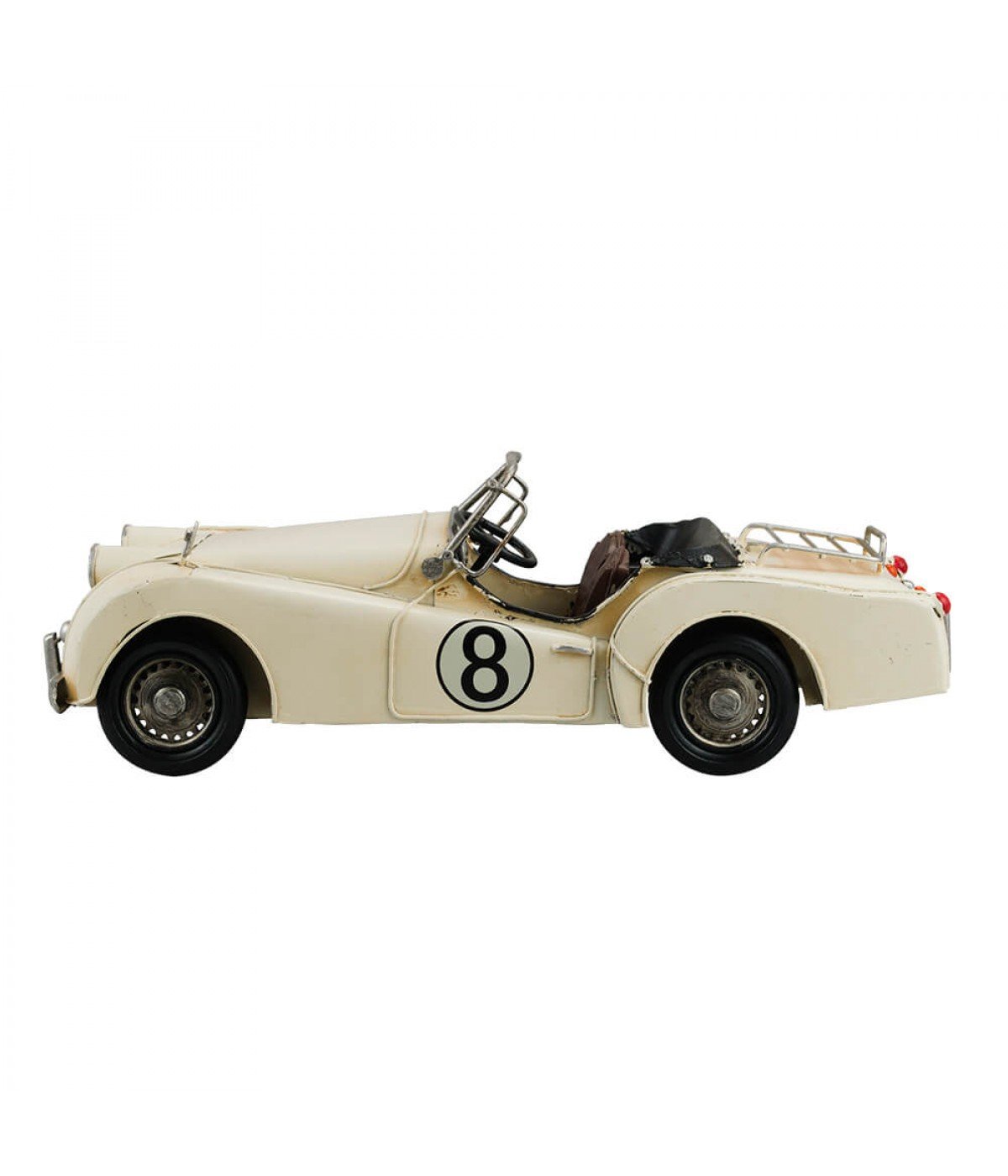 Carro Branco Conversível 11x32x14cm Estilo Retrô - Vintage - 4