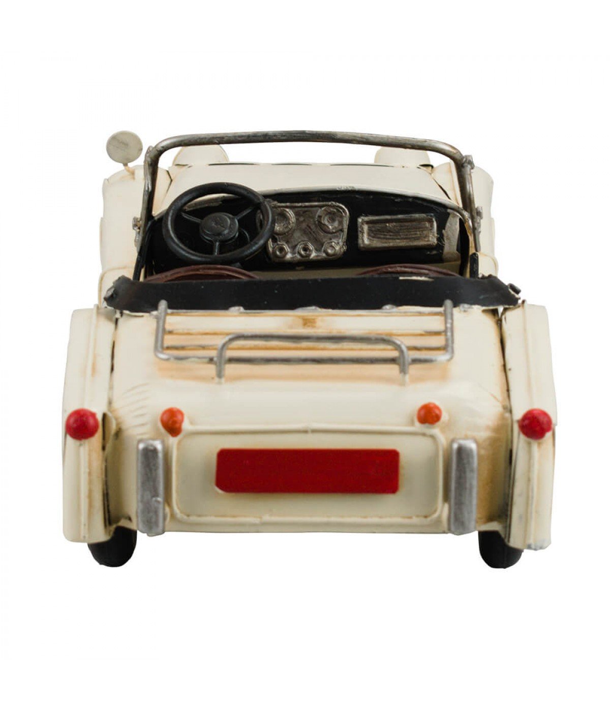 Carro Branco Conversível 11x32x14cm Estilo Retrô - Vintage - 3