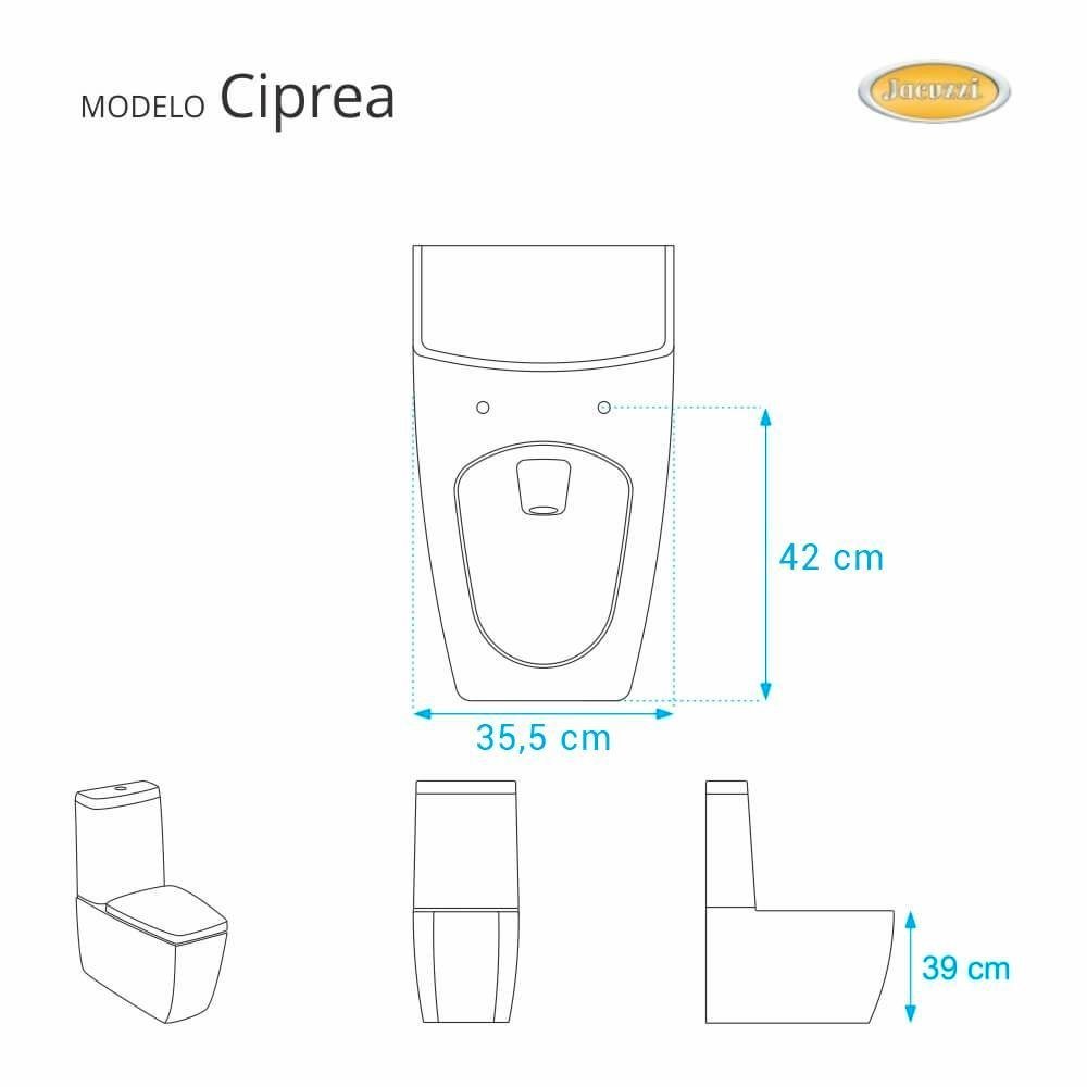 Assento Sanitário Poliester Soft Close Ciprea Branco para Vaso Jacuzzi - 3