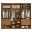Ver imagem 3 de Guarda Roupa Casal Atrice 6 Portas Amêndola Touch/grafito com 2 Espelhos e Pés - Demartêz