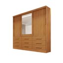 Ver imagem 1 de Guarda-roupa Casal 3 Portas Espelho 9 Gavetas 2,11m - Turim-nature - Bianchi Móveis