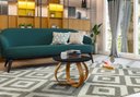 Ver imagem 1 de Mesa de Centro Inov Estilo Moderno com Pés Trabalhados em Madeira e Tampo em Mdf Cor Nature/preto Ja