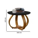 Ver imagem 3 de Mesa de Centro Inov Estilo Moderno com Pés Trabalhados em Madeira e Tampo em Mdf Cor Nature/preto Ja