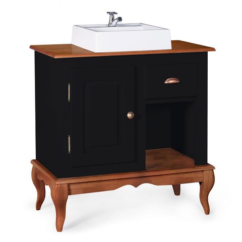 Gabinete para Banheiro 1 Porta 1 Gaveta com Cuba Dália 3064