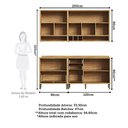 Ver imagem 4 de Armário de Cozinha Compacta Modulada 4 Peças 7 Portas com Vidro 200cm 100% MDF Vicenza Espresso Móveis Branco/Amêndoa/Brilho