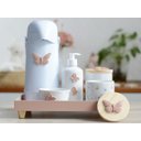Ver imagem 1 de Kit Higiene Porcelana Bebê Maternidade Meninas Jardim Encantado Borboletas