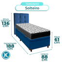 Ver imagem 3 de Conjunto Cama Box Bau Azul Solteiro + Colchão D33 Iso100 Ortobom + Cabeceira