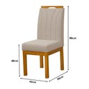 Ver imagem 4 de Kit 6 Cadeiras Blend Estofadas Pés Madeira Maciça Mesa de Jantar Sala Premium Moderna Luxo - Bege