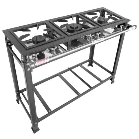 Fogão Industrial 3 Bocas 2 Simples Standard Baixa Pressão Mr Fogões 30x30 P5