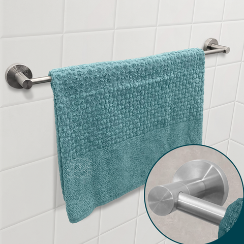 Toalheiro Barra Simples 60cm Porta Toalha de Banho Inox Escovado Suporte de Parede Acessório para Ba