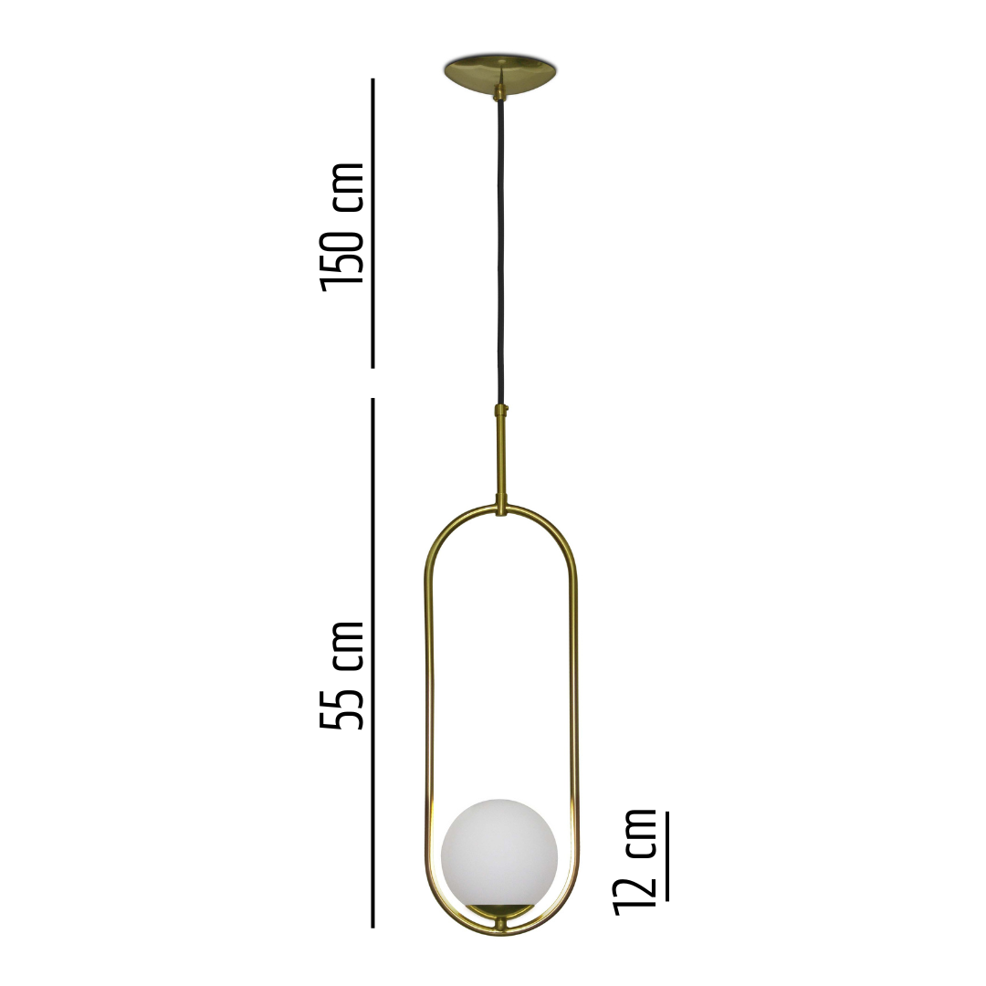 Pendente Luminária de Teto Pendulo Dourado Brilhante Spotline - 6