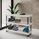 Ver imagem 3 de Balcão para Loja em Mdf 3 Níveis Tubo Quadrado 135 X 95 X 50 Cm Comac Branco/preto