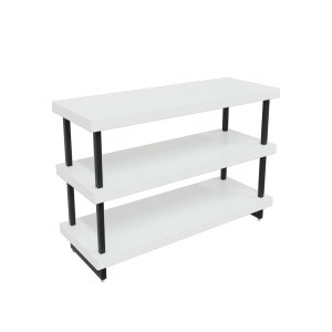 Balcão para Loja em Mdf 3 Níveis Tubo Quadrado 135 X 95 X 50 Cm Comac Branco/preto