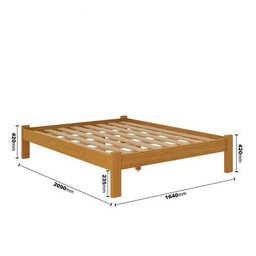 Cama Turca Queen de Madeira Maciça Reforçada Cor Mel - 2
