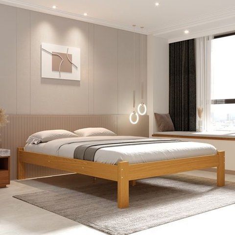 Cama Turca Queen de Madeira Maciça Reforçada Cor Mel