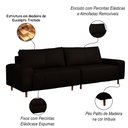 Ver imagem 3 de Sofá Decorativo Sala de Estar Metropole 4 Lugares 280cm Bipartido Couro Marrom - Mozzelar