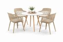 Ver imagem 1 de Conjunto de Jantar Mesa Leda 100cm Branca + 4 Cadeiras Marcela, Moderna e Confortavel - Nude