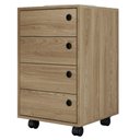 Ver imagem 1 de Gaveteiro Multiuso 4 Gavetas 36 Cm P1072 Oak Pp Milani Store