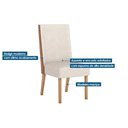 Ver imagem 4 de Conjunto: Mesa Sala Jantar Solana Sc66 Tampo Madeirado C/ Vidro Canto Curvo 200x90cm e 8 Cadeiras