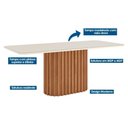 Ver imagem 2 de Conjunto: Mesa Sala Jantar Solana Sc66 Tampo Madeirado C/ Vidro Canto Curvo 200x90cm e 8 Cadeiras