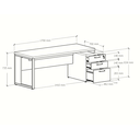 Ver imagem 2 de Mesa Industrial Marrom 2 Gavetas Atacadão Móveis