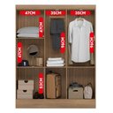 Ver imagem 4 de Guarda-Roupa 5P Ártico MDP Amêndola/Off-White