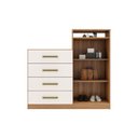 Ver imagem 2 de Cômoda Áurea 2 Portas 4 Gavetas Amêndola/Off-White - Demóbile