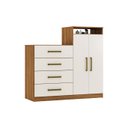 Ver imagem 4 de Cômoda Áurea 2 Portas 4 Gavetas Amêndola/Off-White - Demóbile
