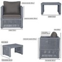 Ver imagem 2 de Mesa Centro e 4 Poltronas Madri Corda Náutica Estofado 11 Trama Original