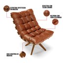 Ver imagem 5 de Kit 01 Poltrona e 01 Puff Giratório Costela Corano Base Madeira Ma25 - D’Rossi Nozes