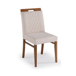 Cadeira Paris - Acabamento Champagne - Tecido Fit Creme - 1