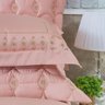 Jogo Cama Lençol Garland King Bordado 100% Algodão Acetinado 400 Fios 4 Peças - Rosê e Fendi - 2
