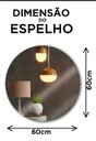 Ver imagem 2 de Espelho Redondo Lyo Lapidado 60cm com Pendurador
