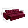 Sofá 4 Lugares Lisboa 2,60 Metros Vinho Retrátil Reclinável com Molas Ensacadas - Sofá na Web - 3