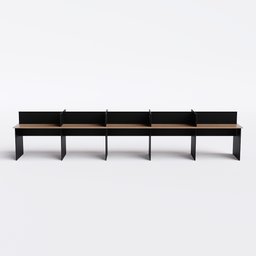 Estação de Trabalho 10 Lugares 750x120 Cor:freijó com Preto - 2