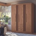 Ver imagem 2 de Guarda Roupa Solteiro 3 Portas Ripado Lens Jatobá