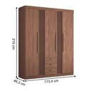 Ver imagem 3 de Guarda Roupa Solteiro 3 Portas Ripado Lens Jatobá