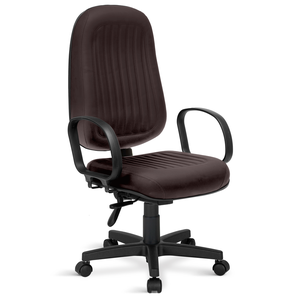 Cadeira Presidente Costura H Back C/braços Marrom