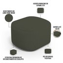 Ver imagem 5 de Kit 2 Puffs Decorativos Orgânico para Living Quarto 70cm Doha W01 Linho Verde Musgo - Lyam Decor