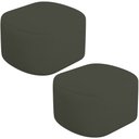 Ver imagem 1 de Kit 2 Puffs Decorativos Orgânico para Living Quarto 70cm Doha W01 Linho Verde Musgo - Lyam Decor