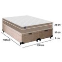 Ver imagem 4 de Cama Box Baú Casal Bipartido Suede + Colchão Lis Molas Ensacadas Plumatex 138cm – Suporta até 120 Kg