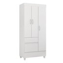 Ver imagem 4 de Cômoda London e Guarda Roupa Solteiro Wind Branco Flex - Demóbile