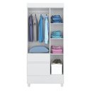Ver imagem 6 de Cômoda London e Guarda Roupa Solteiro Wind Branco Flex - Demóbile